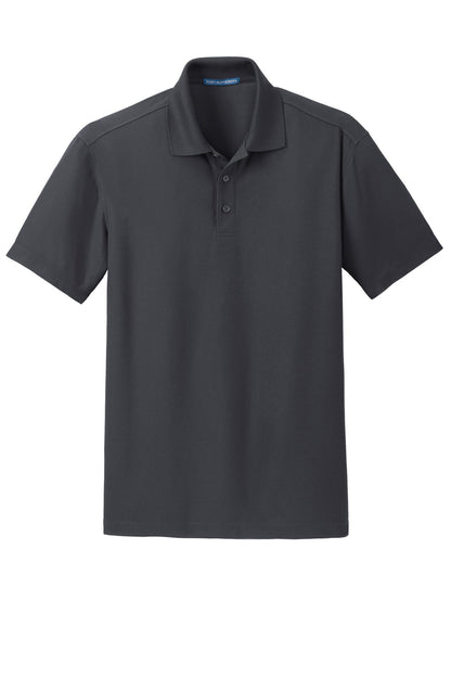 Front View of Battleship Gry Port Authority Dry Zone Grid Polo. K572 plain