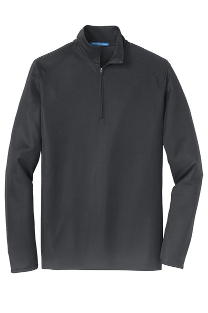 Front View of Battleship Gry Port Authority Pinpoint Mesh 1/2-Zip. K806 plain