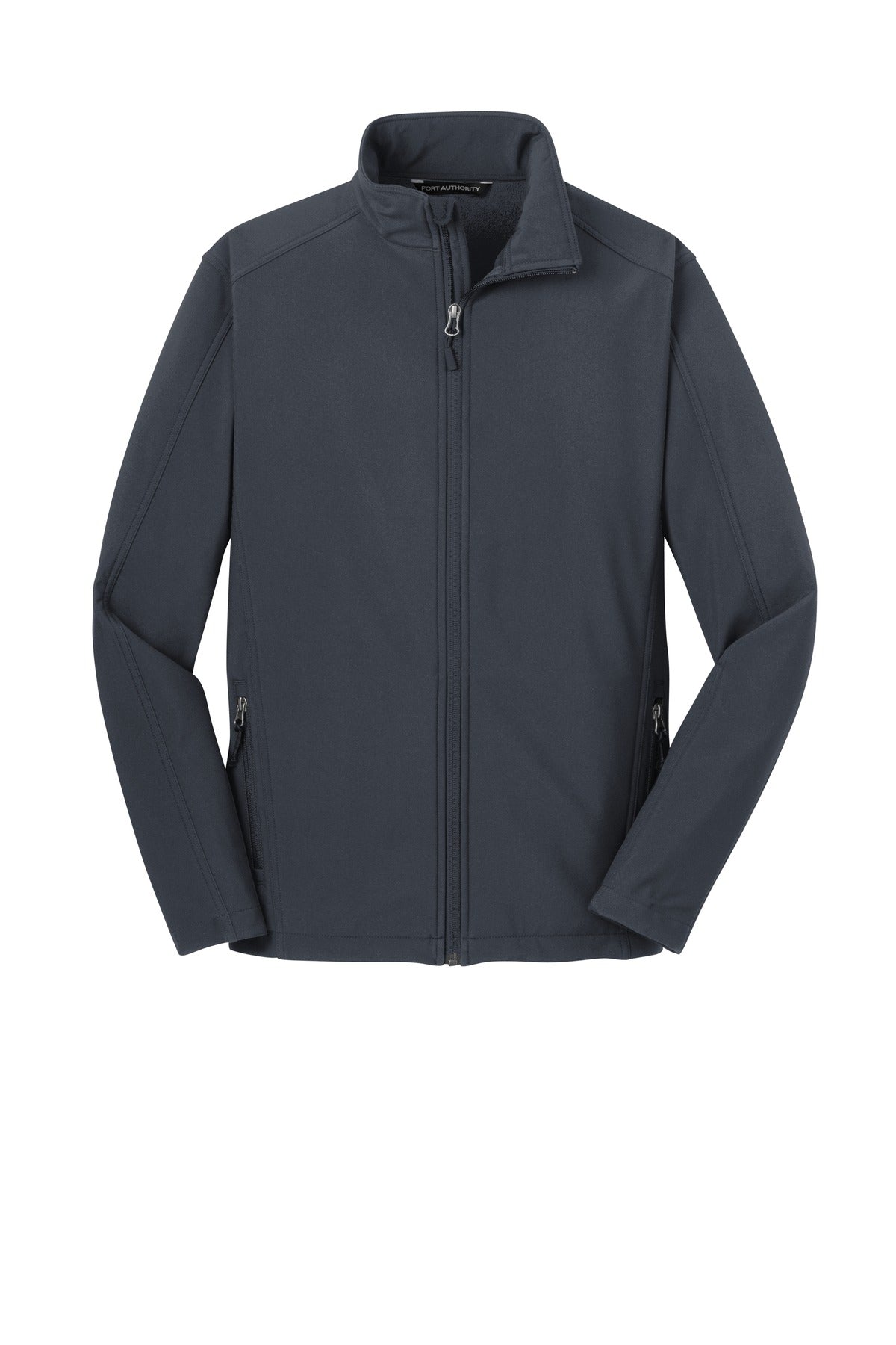 Front View of Battleship Gry Port Authority Tall Core Soft Shell Jacket. TLJ317