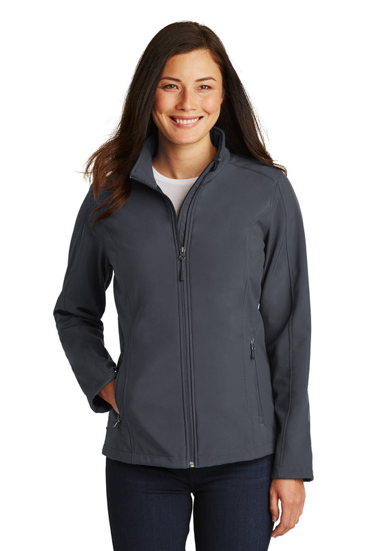 Front View of Battleship Gry Port Authority Women's Core Soft Shell Jacket. L317 plain