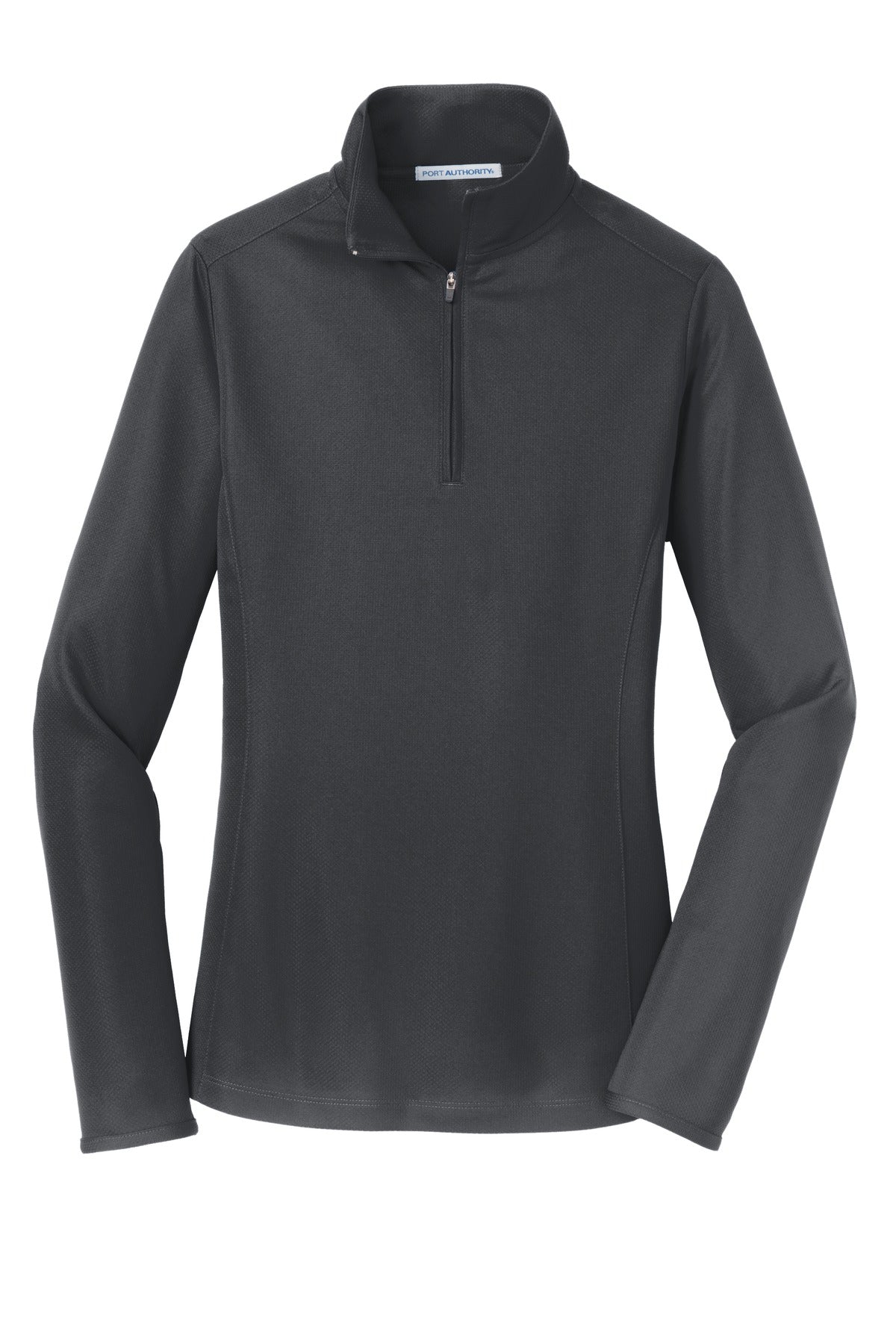 Front View of Battleship Gry Port Authority Women's Pinpoint Mesh 1/2-Zip . L806 plain