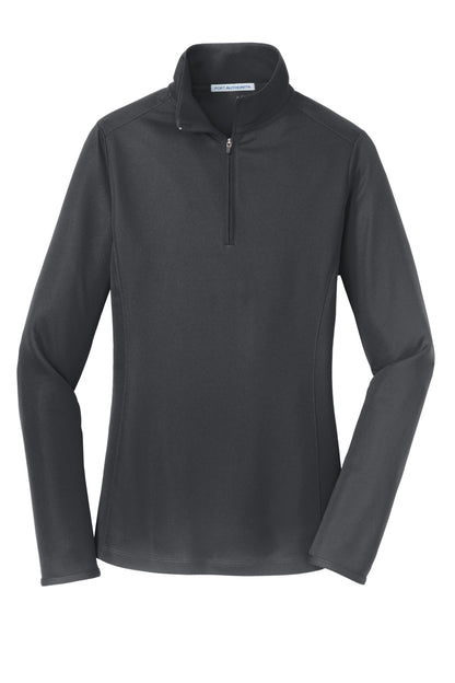 Front View of Battleship Gry Port Authority Women's Pinpoint Mesh 1/2-Zip . L806 plain