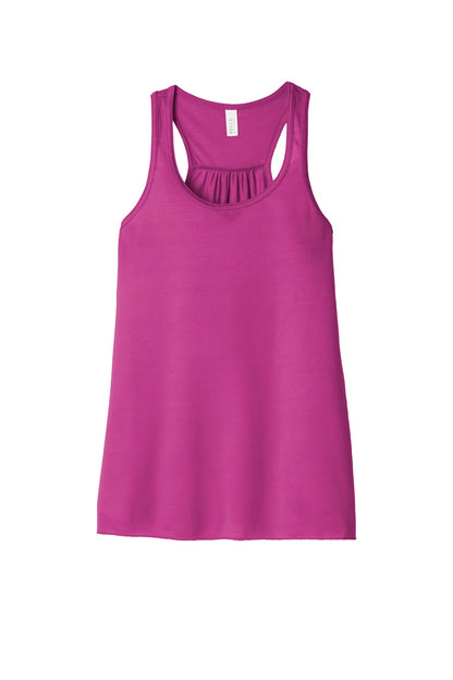 Front View of Berry BELLA+CANVAS Women's Flowy Racerback Tank. BC8800 plain