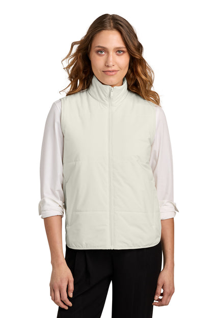 Front View of Birch Mercer+Mettle Women's Brookline Quilted Vest MM7223 plain