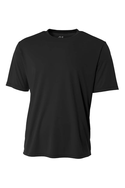 Front View of Black A4 Cooling Performance Short Sleeve Tee A4N3142 plain