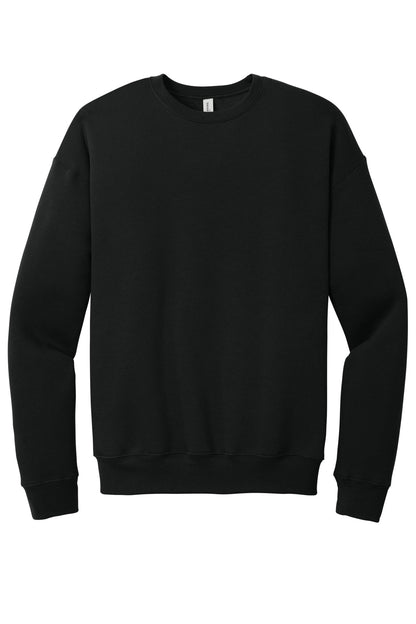 Front View of Black BELLA+CANVAS Unisex Sponge Fleece Drop Shoulder Sweatshirt. BC3945 plain