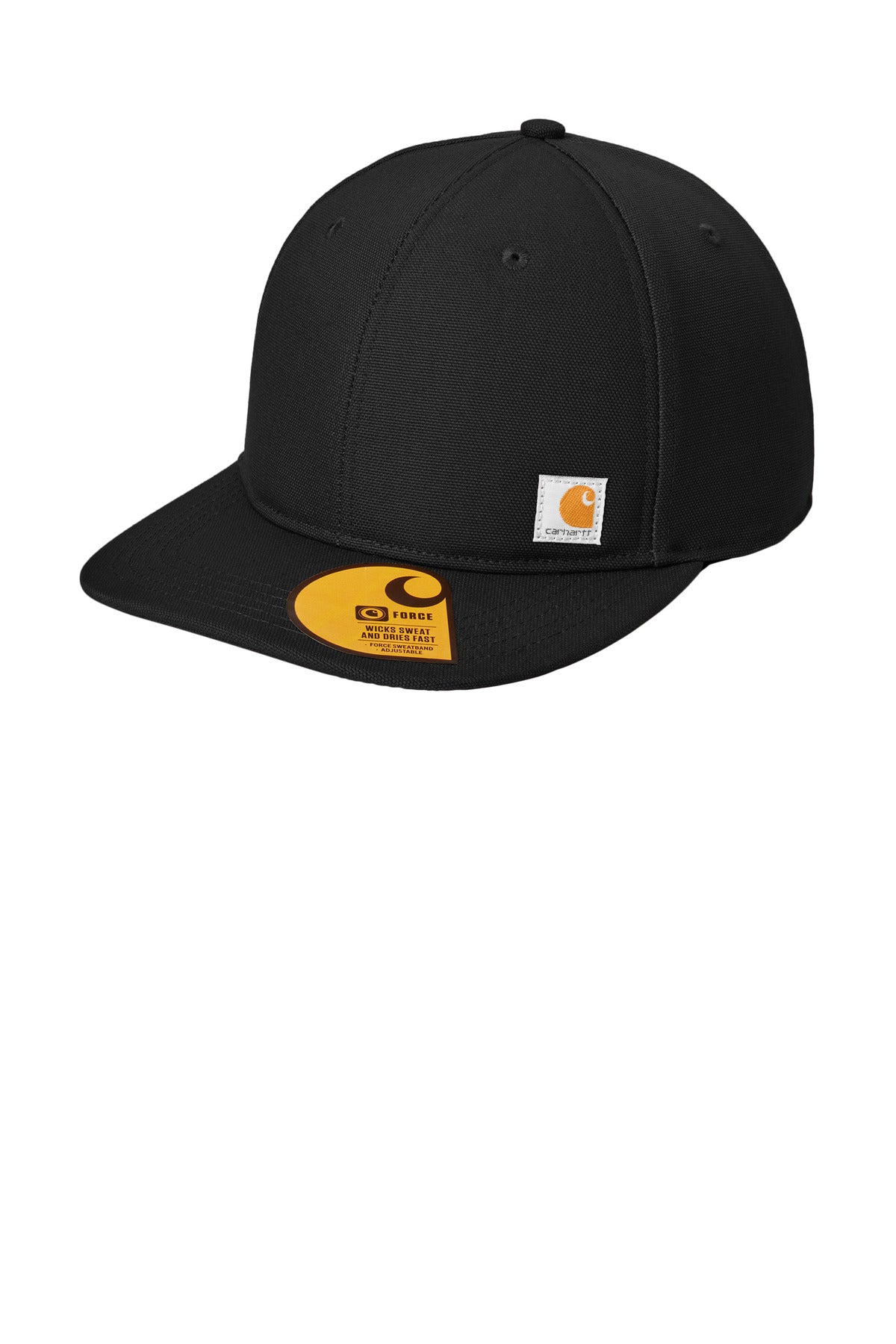 Front View of Black Carhartt Ashland Cap. CT106665 plain