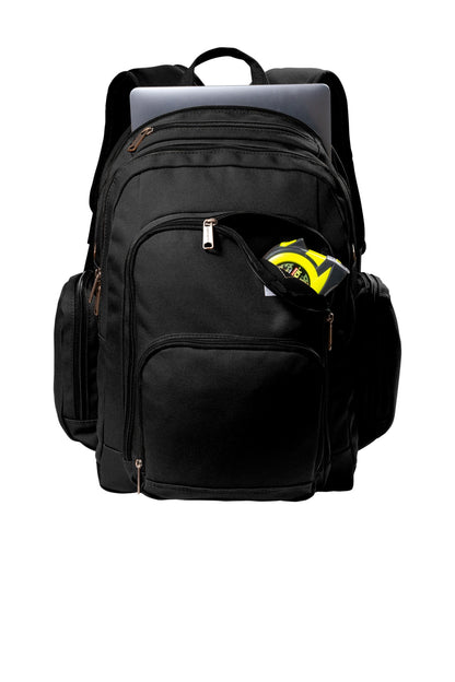 Front View of Black Carhartt Foundry Series Pro Backpack. CT89176508 plain