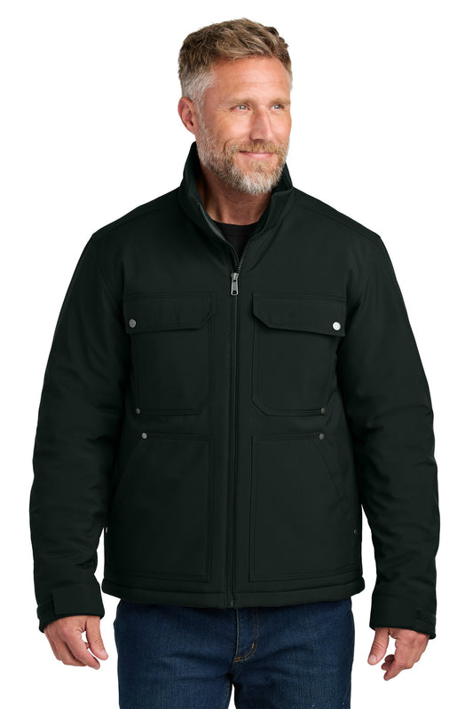 Front View of Black CornerStone Insulated Workwear Soft Shell CSJ75 plain