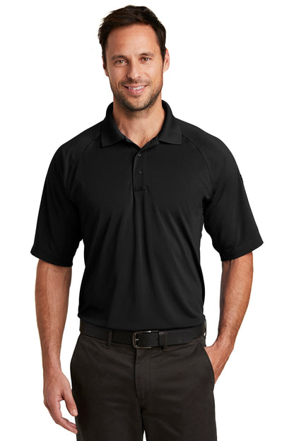 Front View of Black CornerStone Select Lightweight Snag-Proof Tactical Polo. CS420 plain