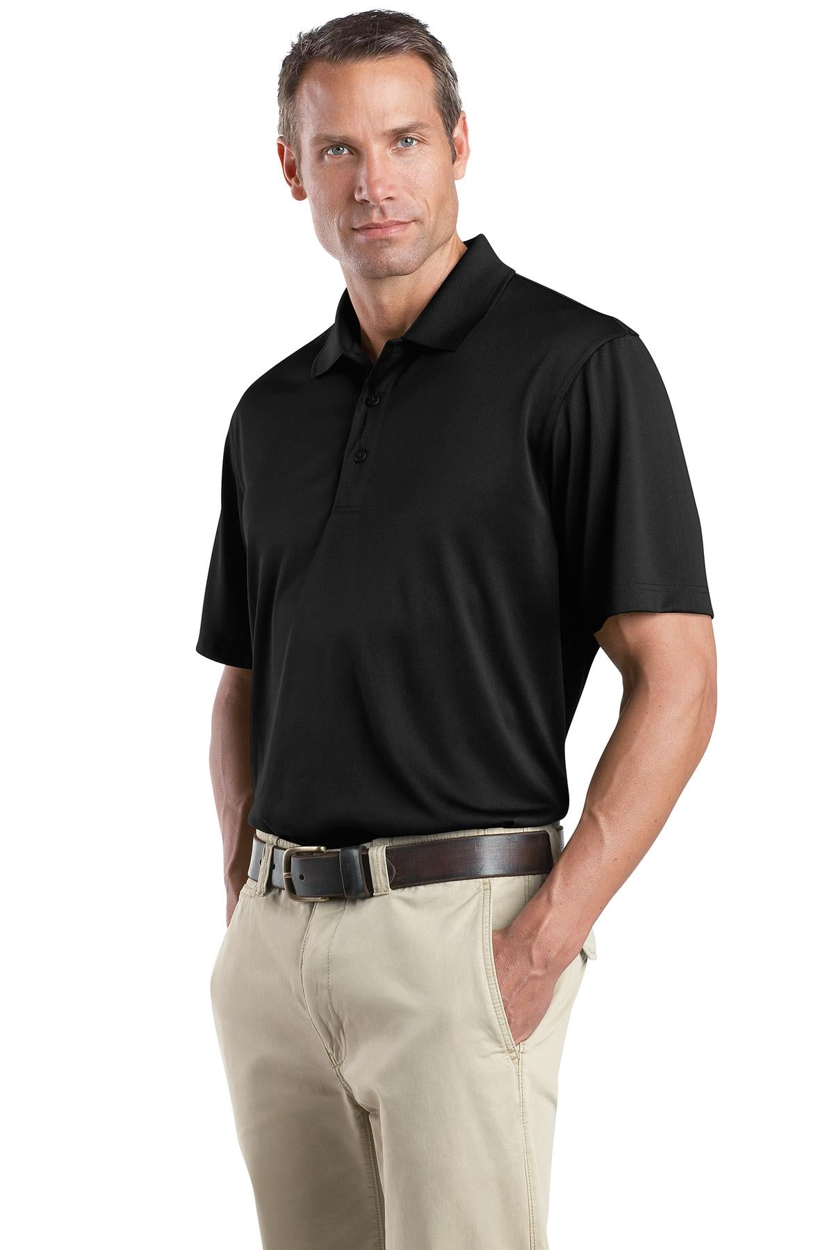 Front View of Black CornerStone - Select Snag-Proof Polo. CS412 plain