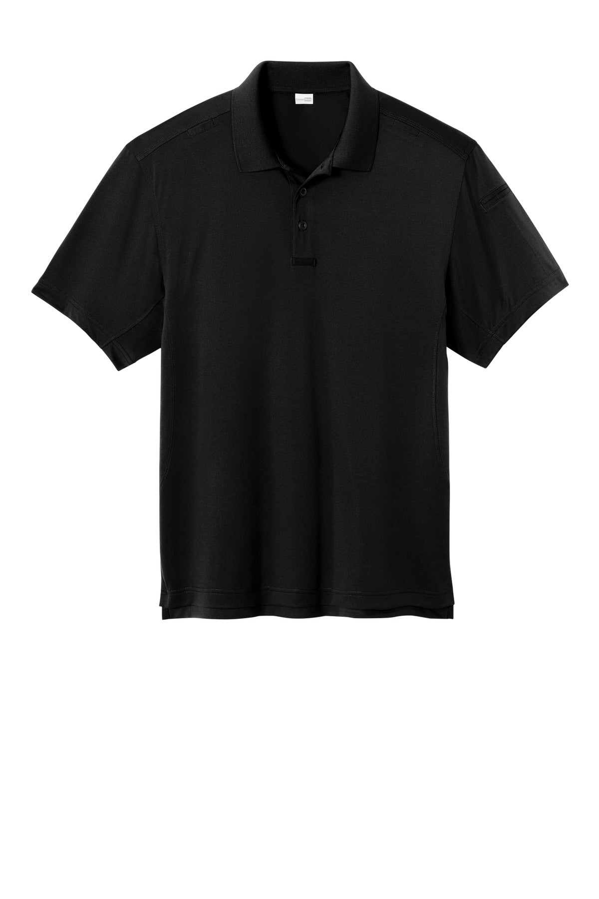 Front View of Black CornerStone Workwear Pro Tactical Polo CS452 plain