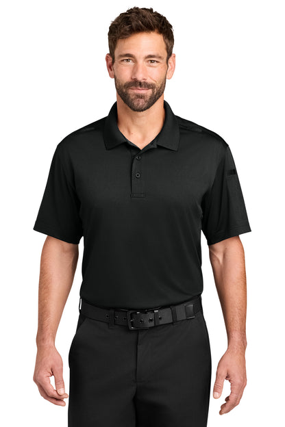 Front View of Black CornerStone Workwear Pro Tactical Polo CS452 plain