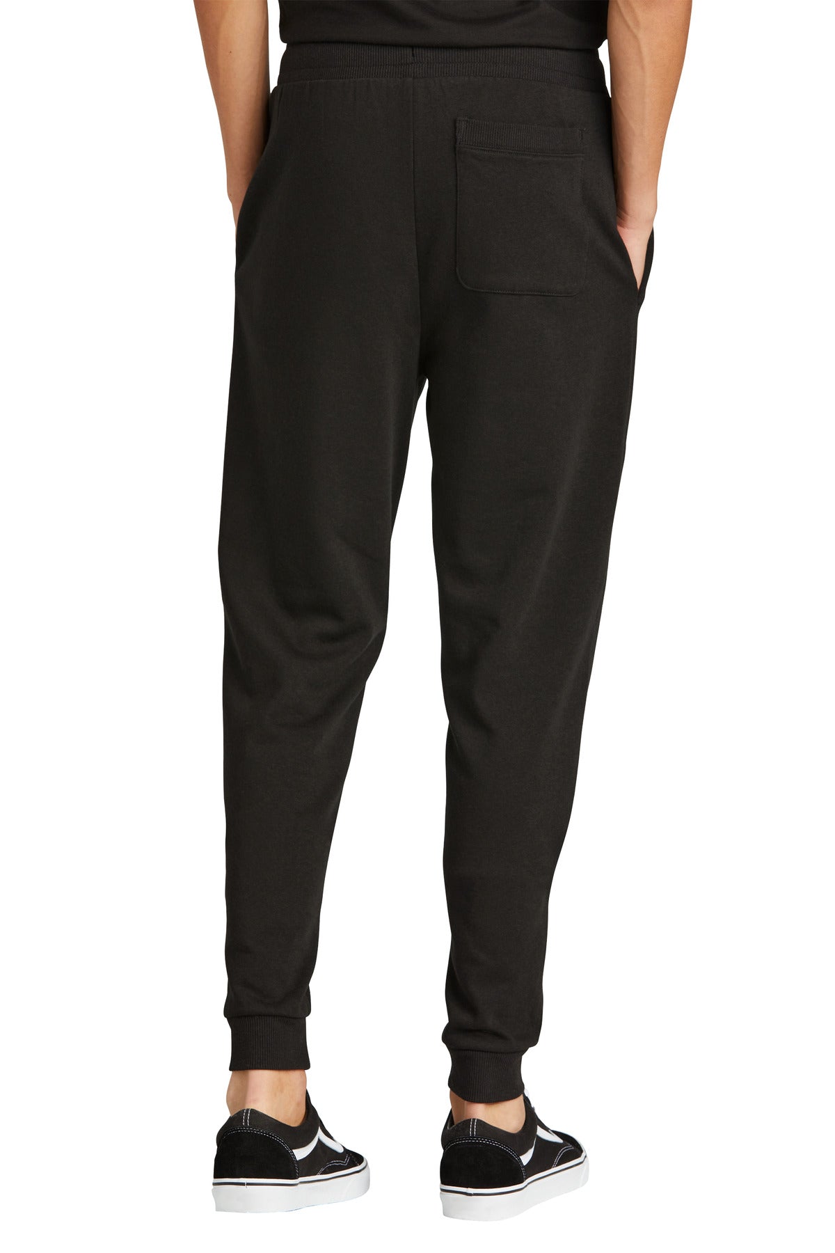 Front View of Black District Perfect Tri Fleece Jogger DT1307 plain