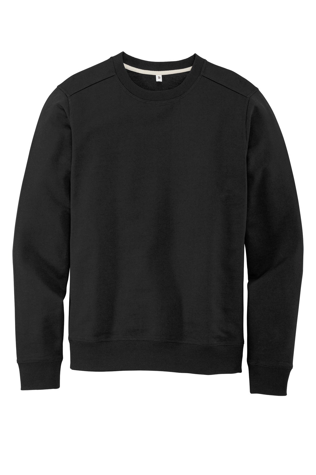 Front View of Black District Re-Fleece Crew DT8104 plain