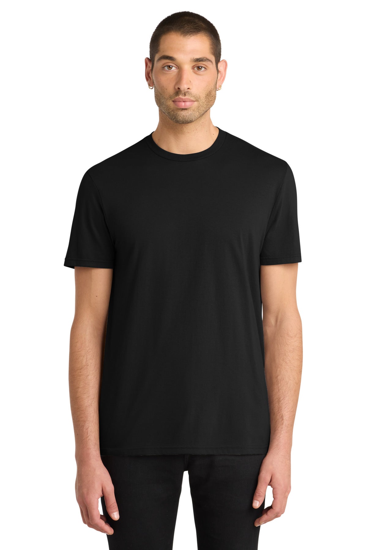 Front View of Black District Very Important Tee . DT6000 plain