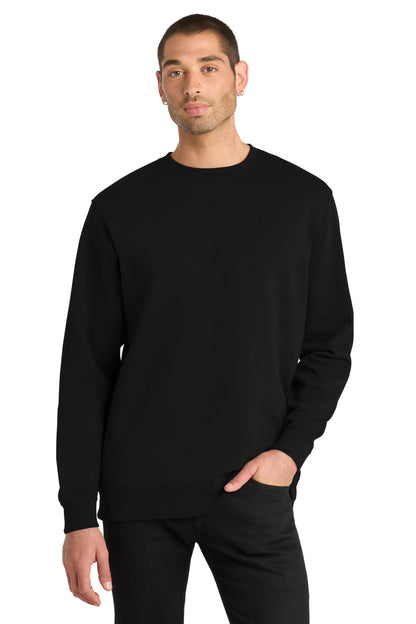 Front View of Black District V.I.T. Fleece Crew DT6104 plain