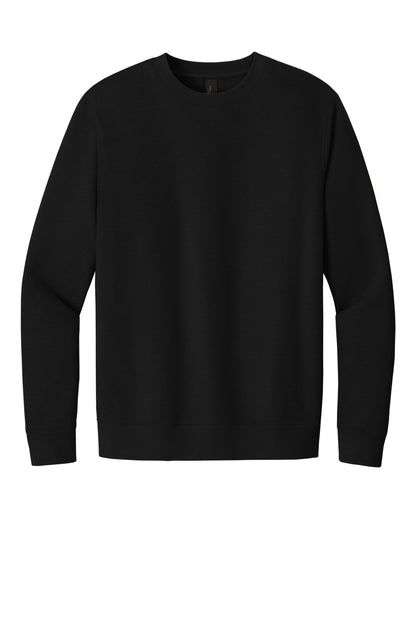 Front View of Black District V.I.T. Fleece Crew DT6104 plain