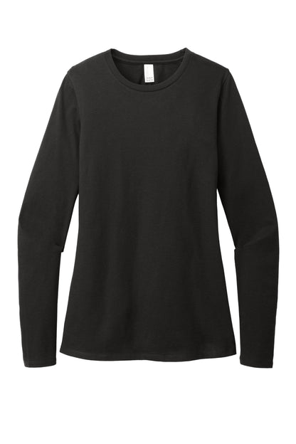 Front View of Black District Women's Perfect Blend CVC Long Sleeve Tee DT110 plain