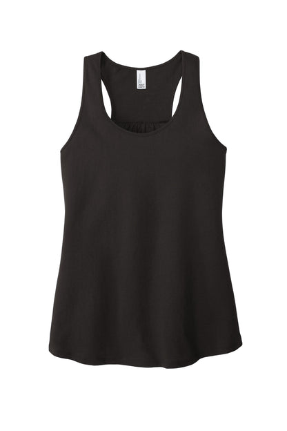 Front View of Black District Women's V.I.T. Racerback Tank DT6302 plain