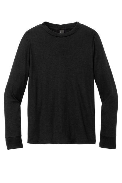 Front View of Black District Youth Perfect Tri Long Sleeve Tee DT132Y plain