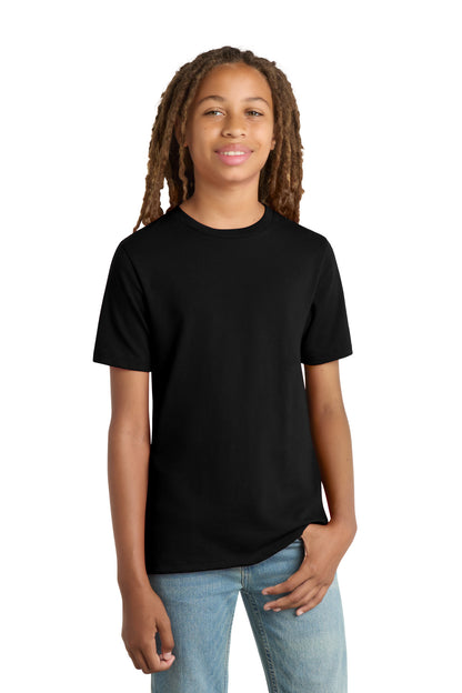 Front View of Black District Youth Re-Tee DT8000Y plain