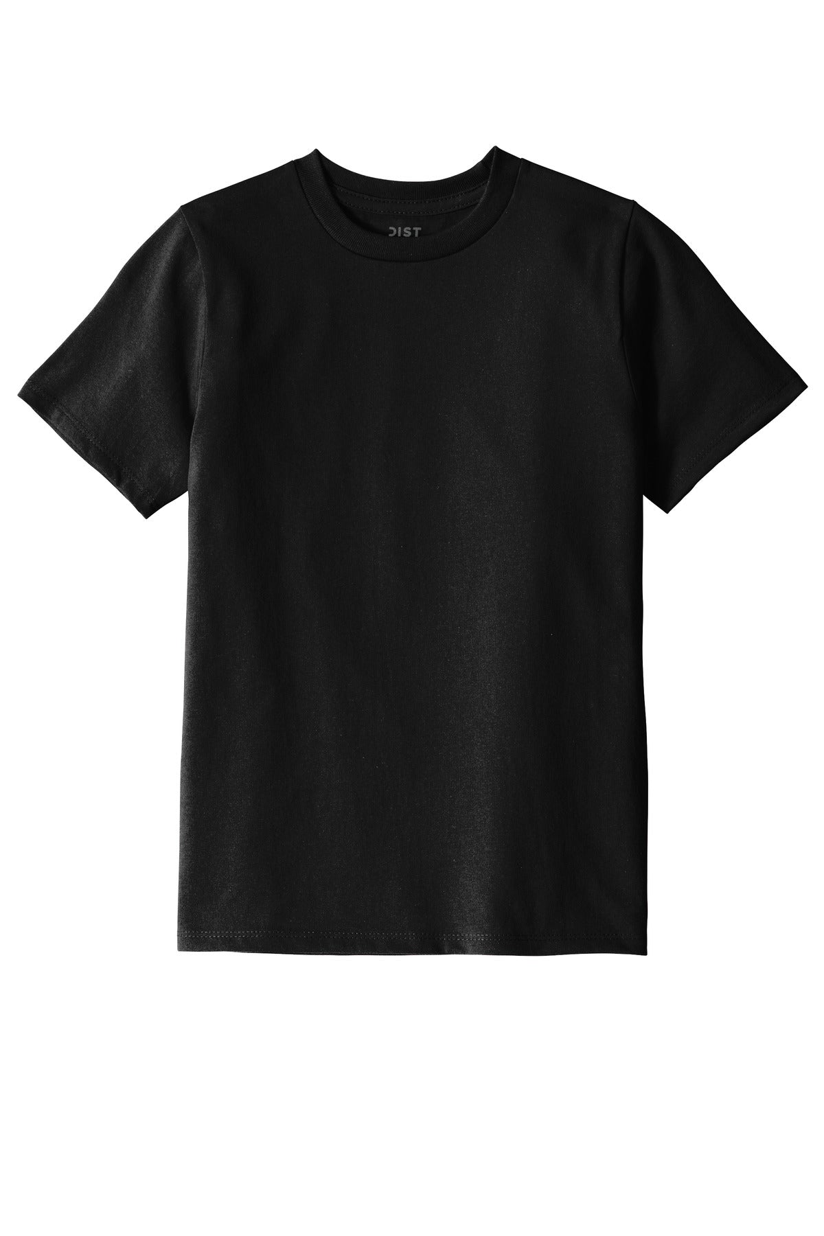 Front View of Black District Youth Re-Tee DT8000Y plain