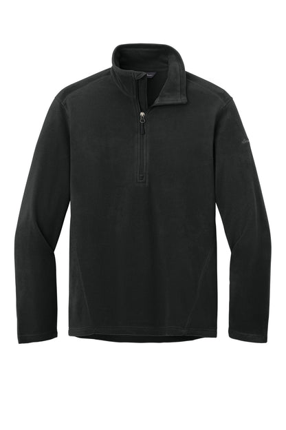 Front View of Black Eddie Bauer 1/2-Zip Microfleece Jacket. EB226 plain
