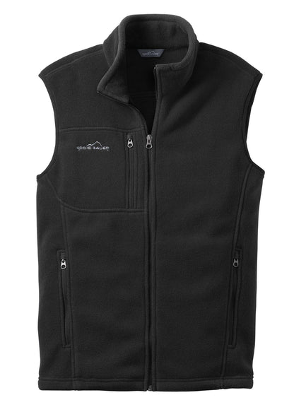 Front View of Black Eddie Bauer - Fleece Vest. EB204 plain