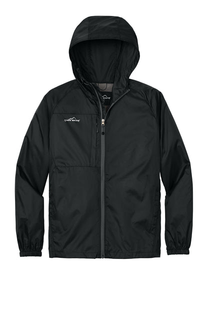 Front View of Black Eddie Bauer - Packable Wind Jacket. EB500