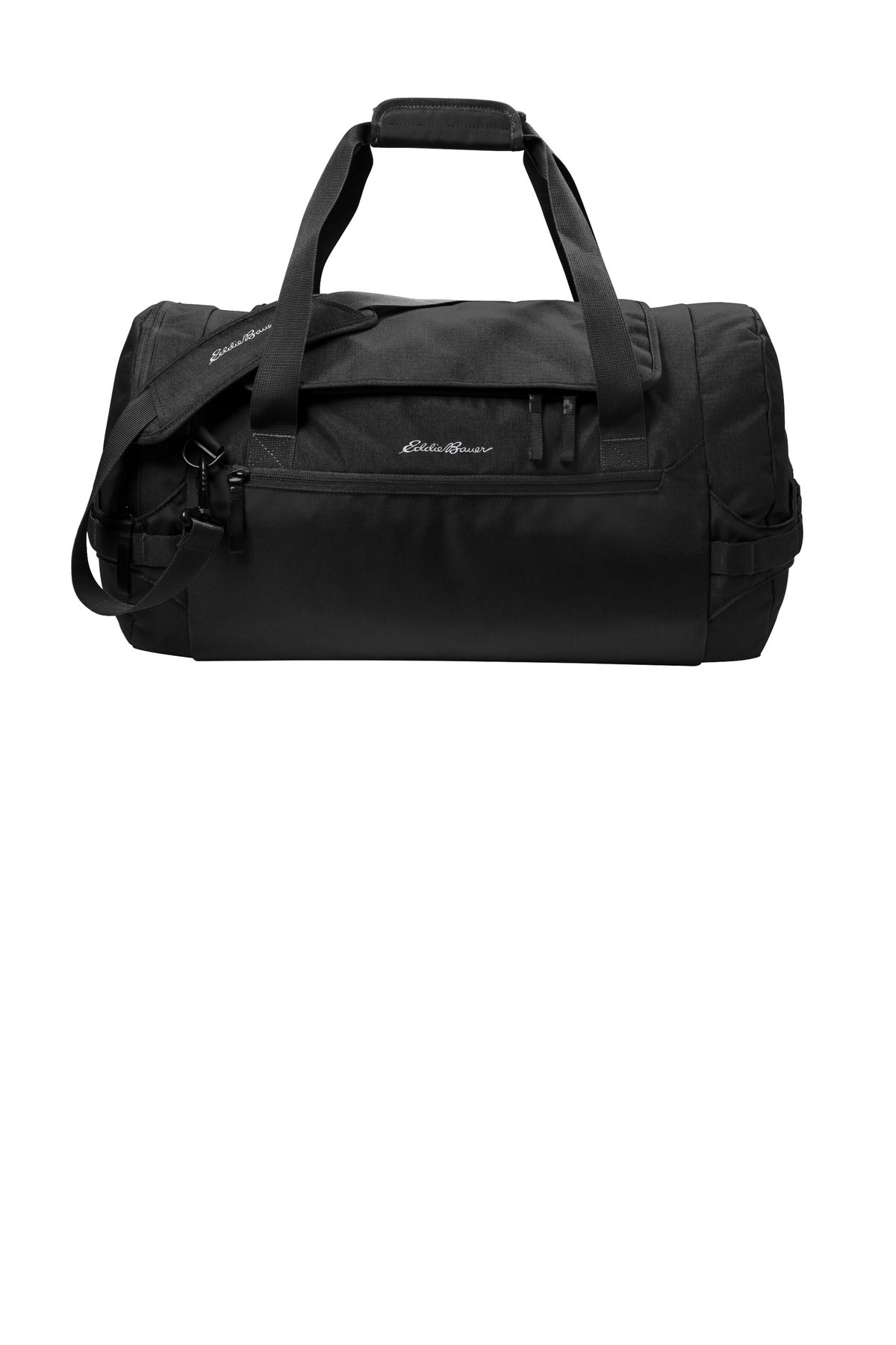 Front View of Black Eddie Bauer Tour Duffel EB905 plain