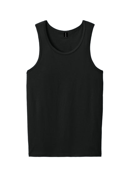 Front View of Black Gildan Heavy Cotton Tank Top. G5200 plain
