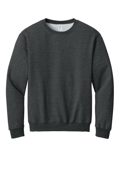 Front View of BLACK HEATHER Jerzees - NuBlend Crewneck Sweatshirt. 562M plain