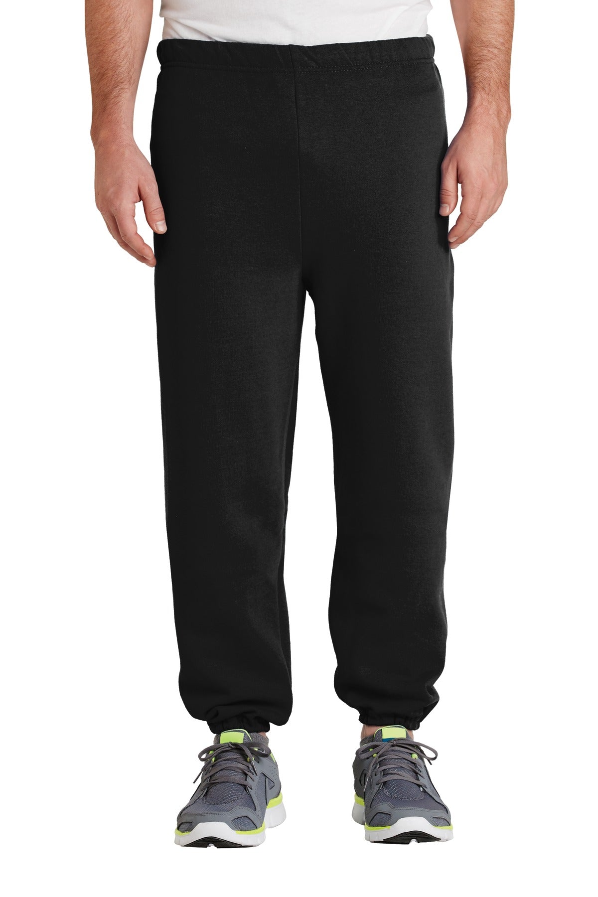 Front View of Black Jerzees - NuBlend Sweatpant. 973M plain