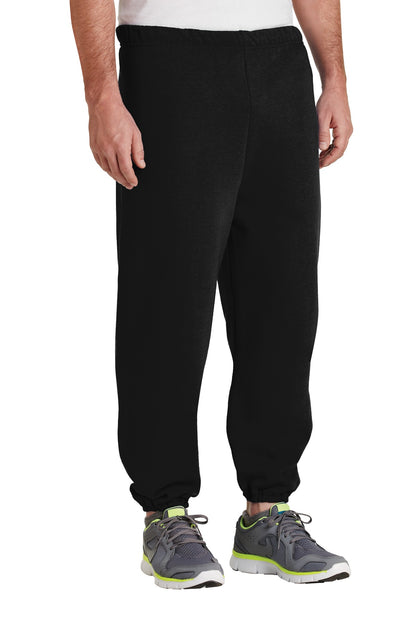 Front View of Black Jerzees - NuBlend Sweatpant. 973M plain