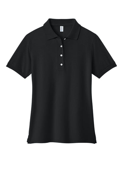 Front View of Black Jerzees Women's Dri-Power Sport Shirt 437W plain