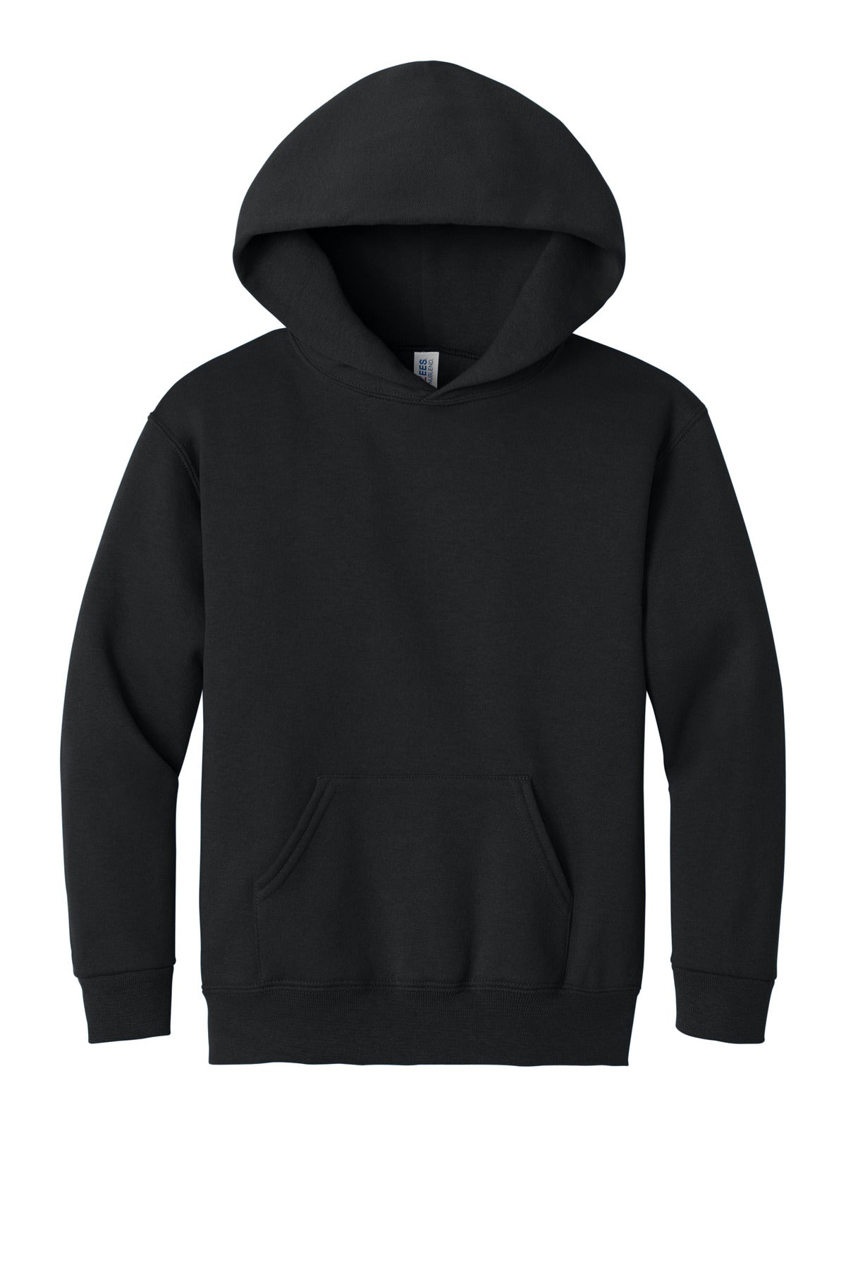 Front View of Black Jerzees - Youth NuBlend Pullover Hooded Sweatshirt. 996Y plain