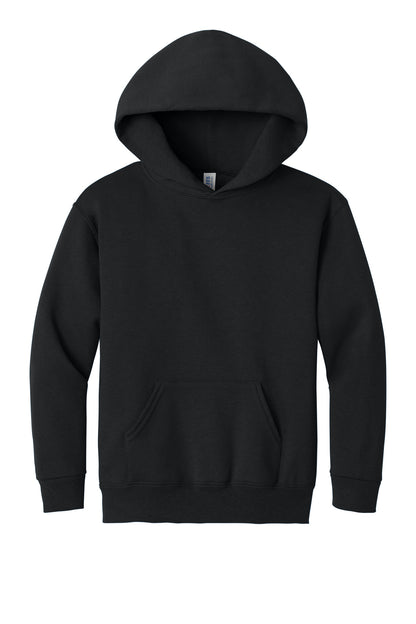 Front View of Black Jerzees - Youth NuBlend Pullover Hooded Sweatshirt. 996Y plain