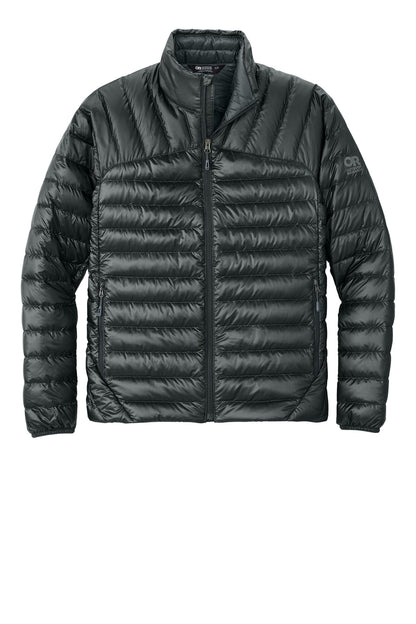 Front View of Black LIMITED EDITION Outdoor Research 800 Tech Down Jacket OR322228 plain