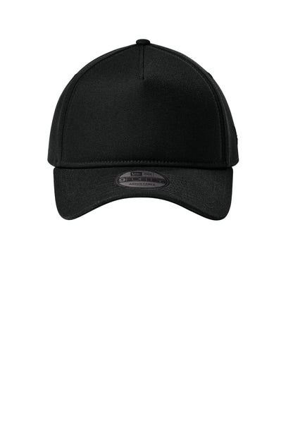 Front View of Black New Era A-Frame Snapback Cap NE211 plain