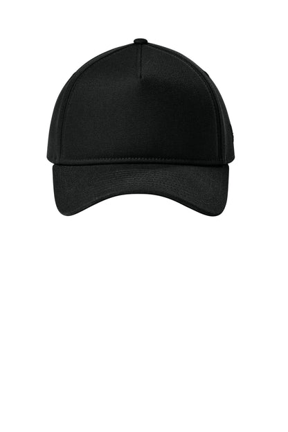 Front View of Black New Era A-Frame Snapback Cap NE211 plain