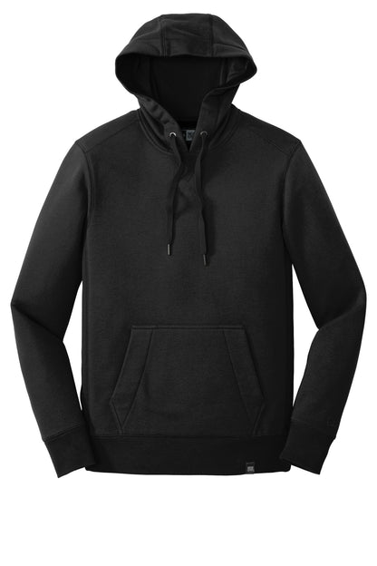 Front View of Black New Era French Terry Pullover Hoodie. NEA500 plain