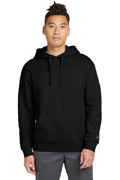 Front View of Black New Era Heritage Fleece Pullover Hoodie NEA525 plain