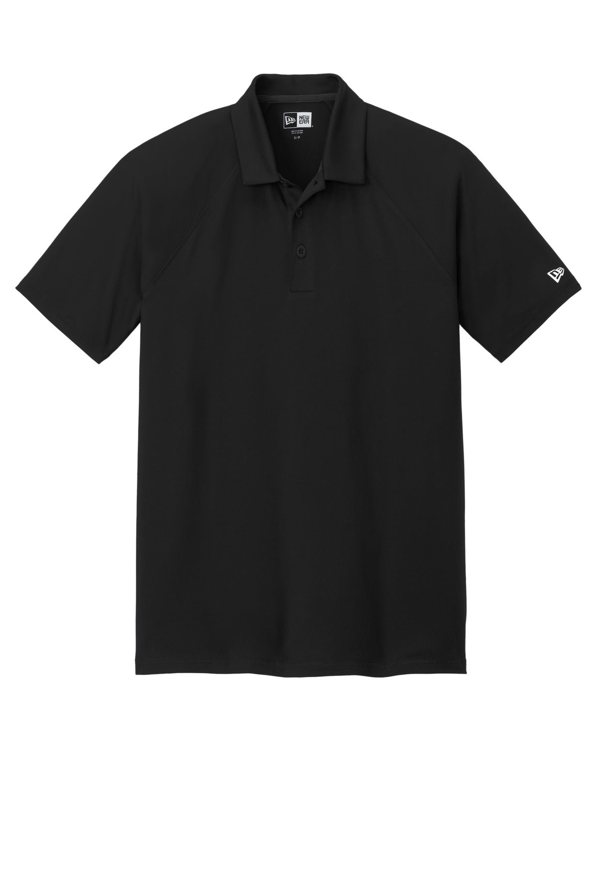 Front View of Black New Era Power Polo NEA225 plain