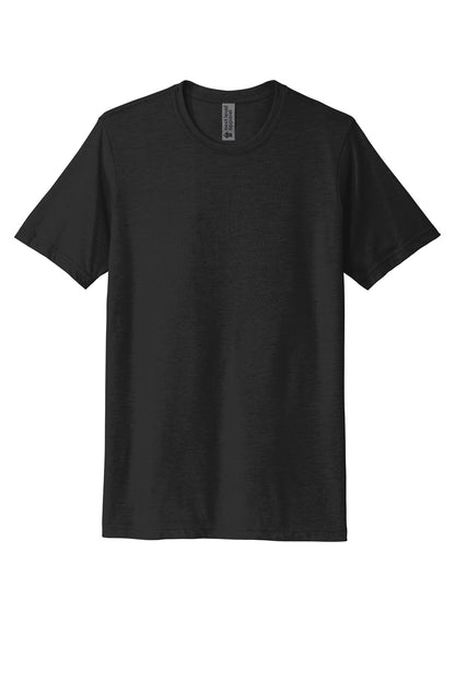 Front View of Black Next Level Apparel Adult Poly/Cotton Tee. NL6200 plain