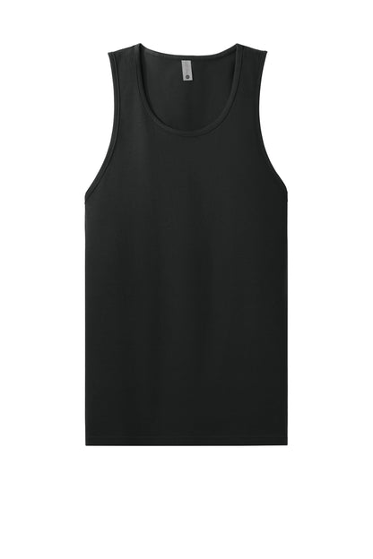 Front View of Black Next Level Apparel Cotton Muscle Tank NL3633 plain