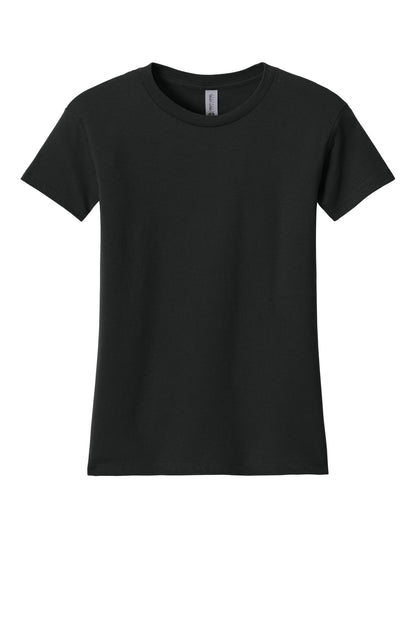 Front View of Black Next Level Apparel Women's Cotton Relaxed Tee NL3910 plain