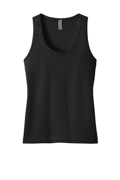 Front View of Black Next Level Apparel Women's Cotton Tank NL3933 plain