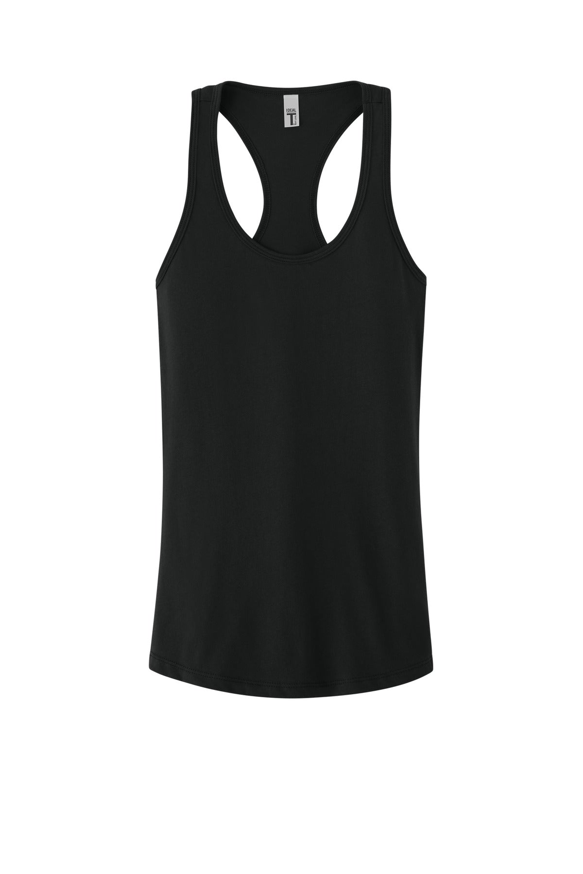 Front View of Black Next Level Apparel Women's Ideal Racerback Tank NL1533 plain