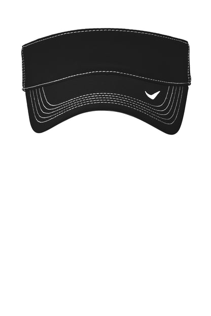Front View of Black Nike Dri-FIT Ace Visor NKFB6446 plain